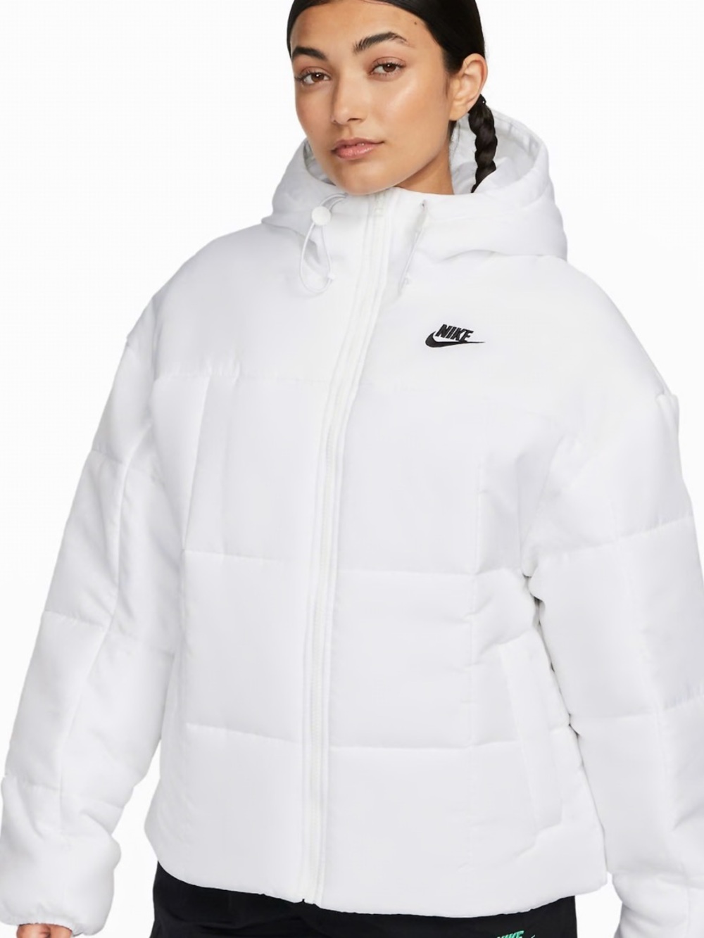 Nike therma fit White Hooded Women’s Puffer Jacket size Large